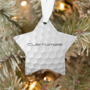 Golfball mit Personalisiertem Text Ornament