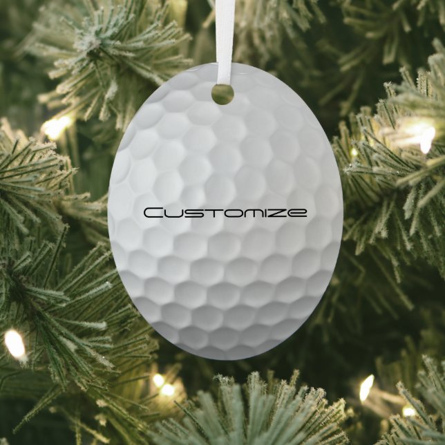 Golfball mit Personalisiertem Text Ornament Aus Metall (InSitu)