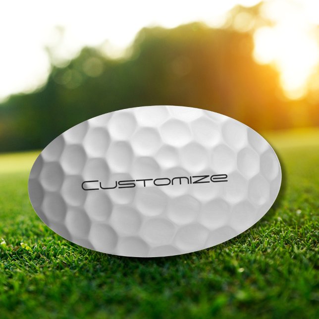 Golfball mit Personalisiertem Text Ovaler Aufkleber (Von Creator hochgeladen)
