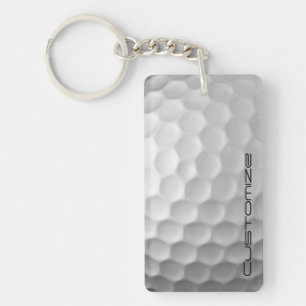 Golfball mit Personalisiertem Text Schlüsselanhänger