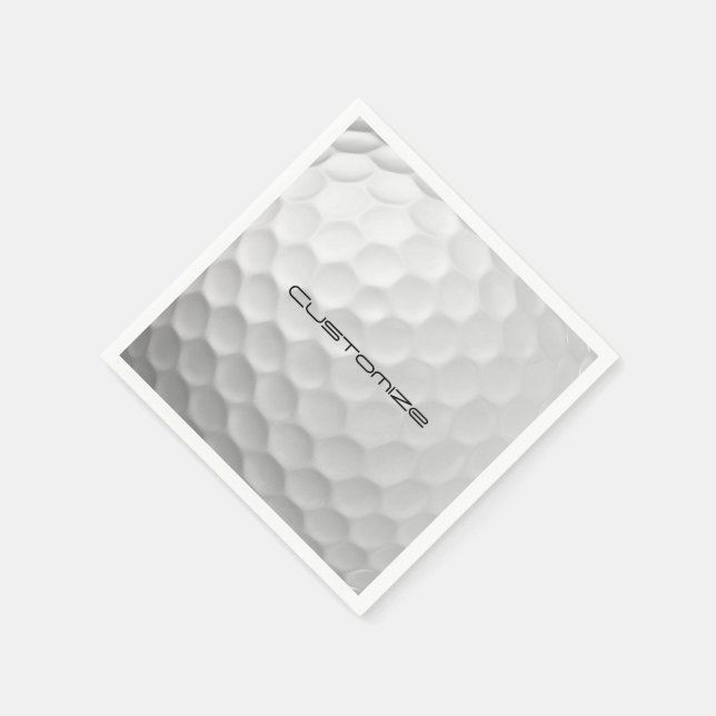 Golfball mit Personalisiertem Text Serviette (Ecke)