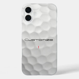 Golfball mit Personalisiertem Text und Nummer iPhone 16 Plus Hülle