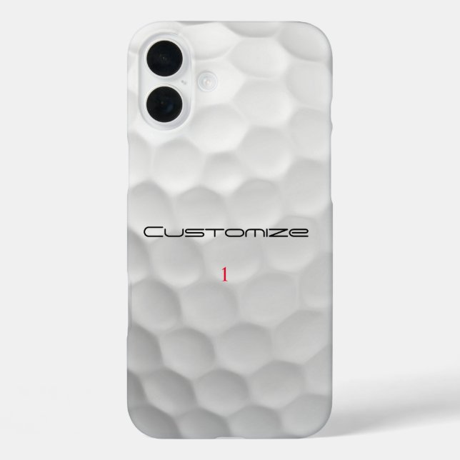 Golfball mit Personalisiertem Text und Nummer Case-Mate iPhone Hülle (Rückseite)
