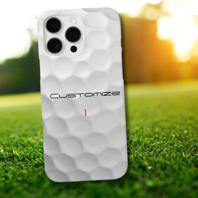 Golfball mit Personalisiertem Text und Nummer Case-Mate iPhone Hülle (Von Creator hochgeladen)