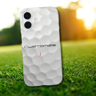 Golfball mit Personalisiertem Text und Nummer iPhone 16 Hülle
