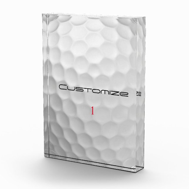 Golfball mit Personalisiertem Text und Nummer Fotoblock (Rechts)