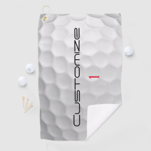 Golfball mit Personalisiertem Text und Nummer Golfhandtuch