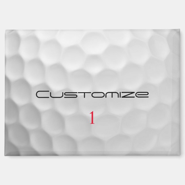 Golfball mit Personalisiertem Text und Nummer Magnet (Vorderseite)