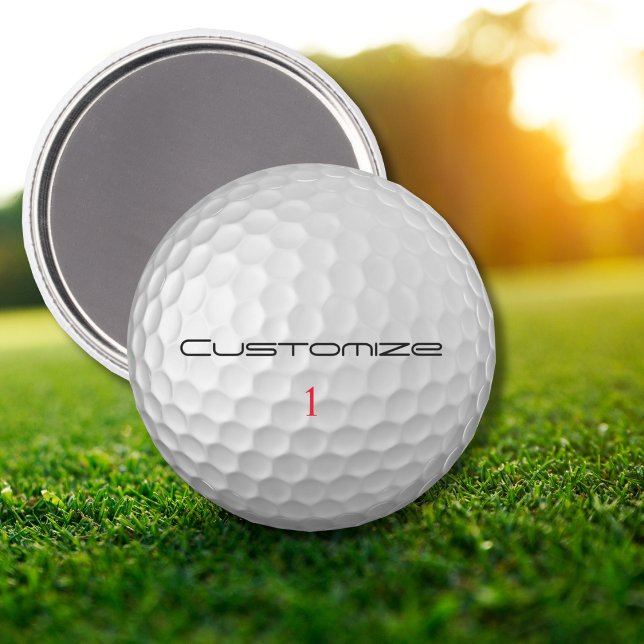 Golfball mit Personalisiertem Text und Nummer Magnet (Von Creator hochgeladen)