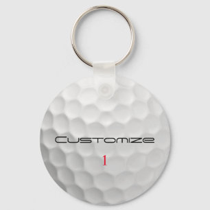 Golfball mit Personalisiertem Text und Nummer Schlüsselanhänger