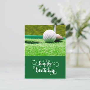 Golfball mit Putter Glückwunsch Geburtstag bis Gol Postkarte
