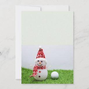 Golfball mit Snowman Golfer Weihnachtsfeiertag Feiertagskarte