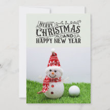 Golfball mit Snowman Golfer Weihnachtsfeiertag