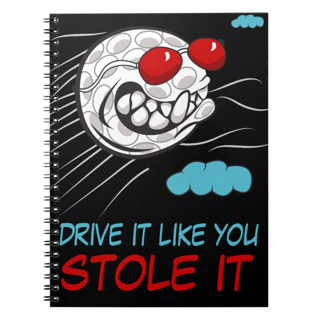 Golfball mit Sonnenbrille und lustigem Zitat Notizblock (Vorderseite)