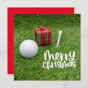 Golfball mit Weihnachtsabschlag für Golfurlaub Feiertagskarte