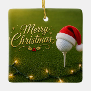 Golfball mit Weihnachtsthema Keramikornament