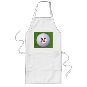 Golfball Monogramm Golfer Grünflächen BBQ Rasen Lange Schürze