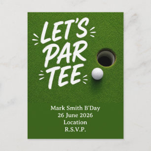 Golfball neben Loch auf grünem Putting-Rasen Postkarte