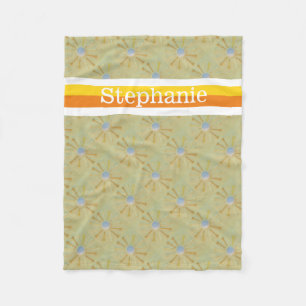 Golfball Personalisiert mit Namen orange & gelb Fleecedecke