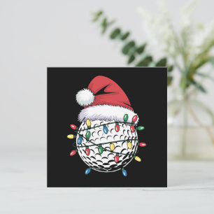 Golfball-Santa-Hut-Weihnachten-Golf-Xmas-Lichter  Feiertagskarte