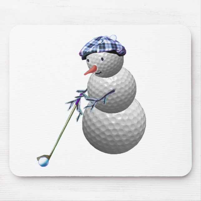 Golfball-Schneemann-Weihnachten Mousepad (Vorne)
