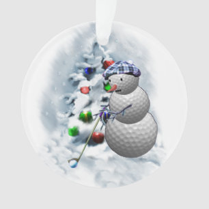 Golfball-Schneemann Weihnachten Ornament
