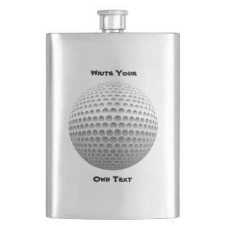 Golfball - schreiben Sie Ihren eigenen Text Flachmann