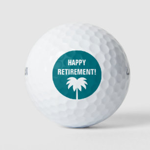 Golfball-Set "Happy Retirement" mit Palmen-Logo Golfball