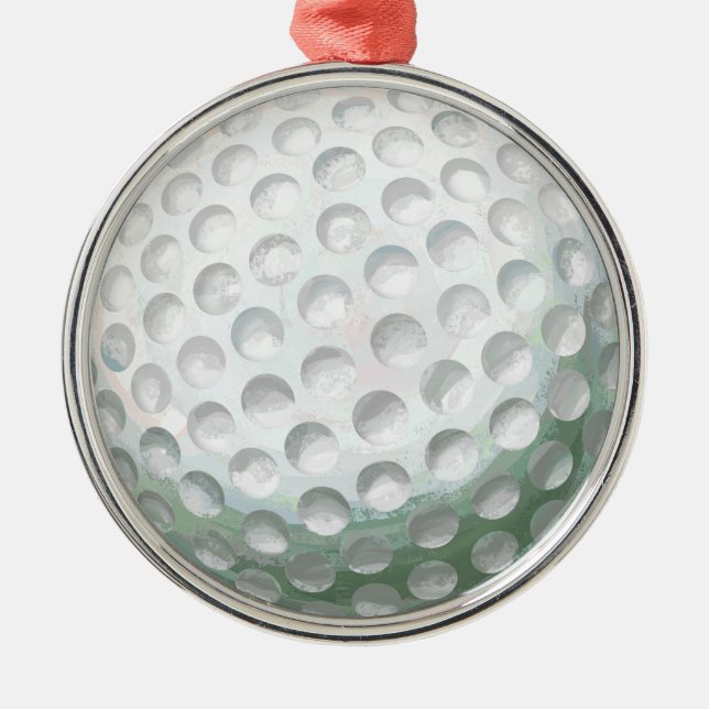 Golfball Silbernes Ornament (Vorne)