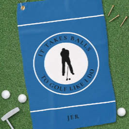 Golfball Spaß Golfer Pub Monogramm Blau Golfhandtuch