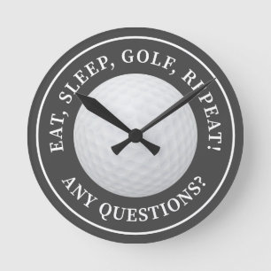 Golfball-Sport Golf-Zitat Modern Lustig Grau Runde Wanduhr