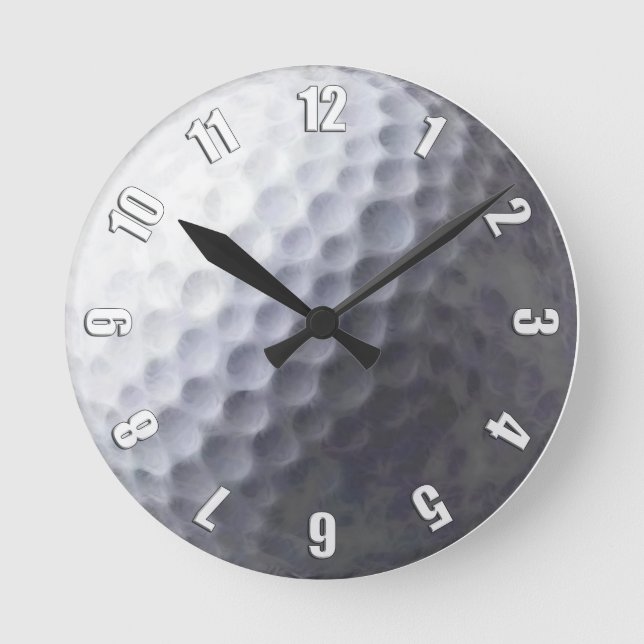 Golfball-Sport-Uhr-Entwurf Runde Wanduhr (Vorderseite)