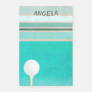 Golfball türkis Streifen Design für Golfer Post-it Klebezettel