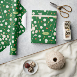 Golfball und Abschlag für Golfer zu Ostern Geschenkpapier