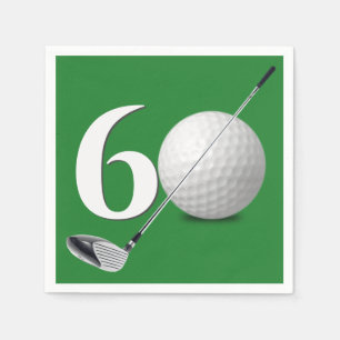 Golfball und Club zum 60. Geburtstag Serviette