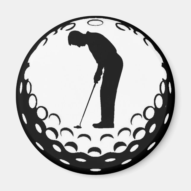 GOLFBALL UND GOLFER MAGNET (Vorne)