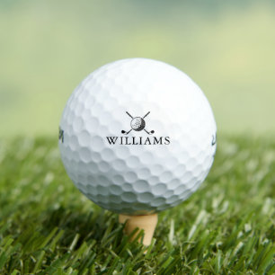 Golfball und Schläger personalisierter Name