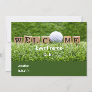 Golfball und Tee Einladungskarte zur Willkommenspa Einladung