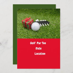 Golfball und tee Happy New Year Par Tee Golfer Einladung