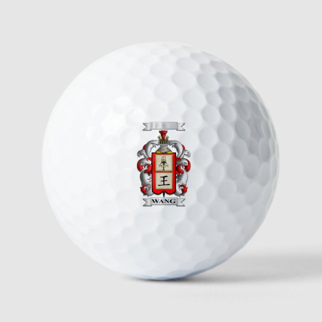 Golfball Wang Nachname und Schild (Vorderseite)