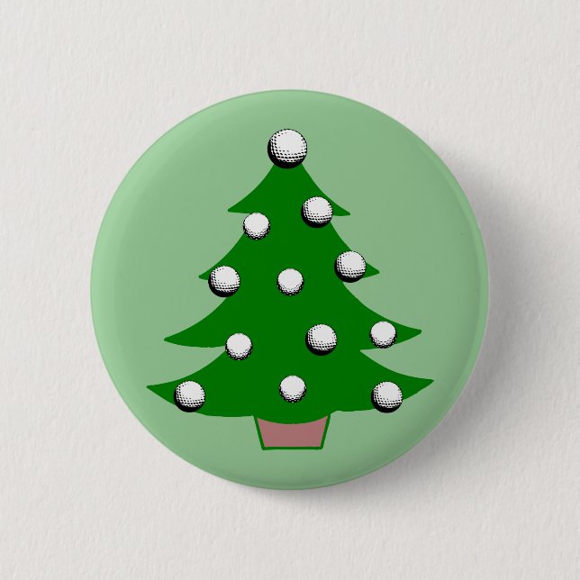 Golfball-Weihnachtsbaum Button (Vorderseite)