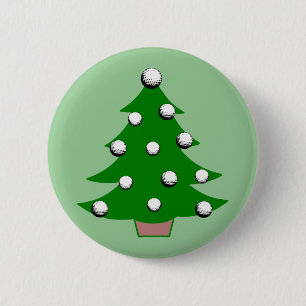Golfball-Weihnachtsbaum Button