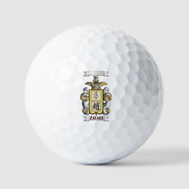 Golfball Zhao Nachname und Schild (Vorderseite)