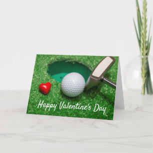 Golfball zum Valentinstag Liebe an Golfer senden Feiertagskarte