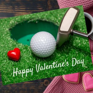 Golfball zum Valentinstag Liebe an Golfer senden Feiertagskarte