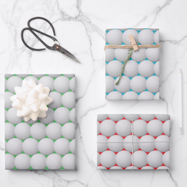 Golfbälle Abstrakte Verpackungsfolien Geschenkpapier Set (Vorderseite)