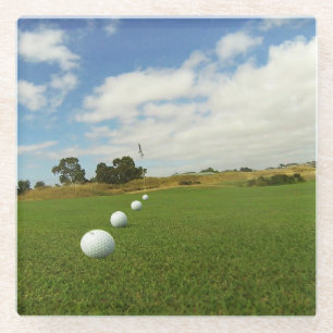 Golfbälle auf dem Grün, Glasuntersetzer