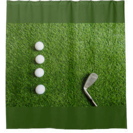 Golfbälle auf grünem Gras Duschvorhang