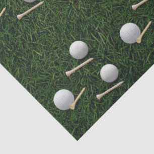 Golfbälle auf grünem Gras Hintergrund Seidenpapier