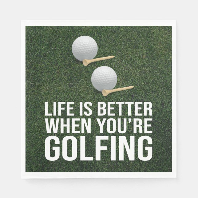 Golfbälle auf grünem Gras Hintergrund Serviette (Vorderseite)